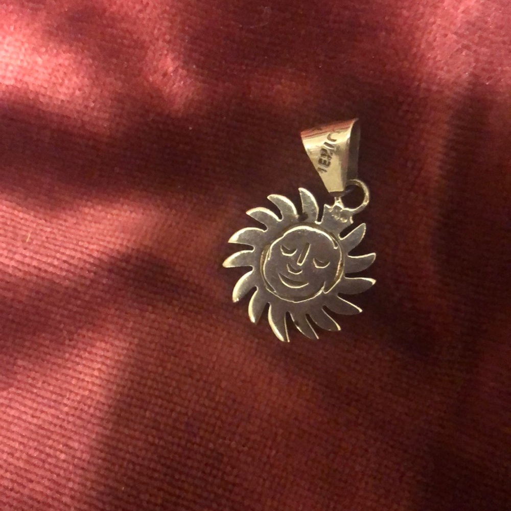 New one of a kind sun silver charm